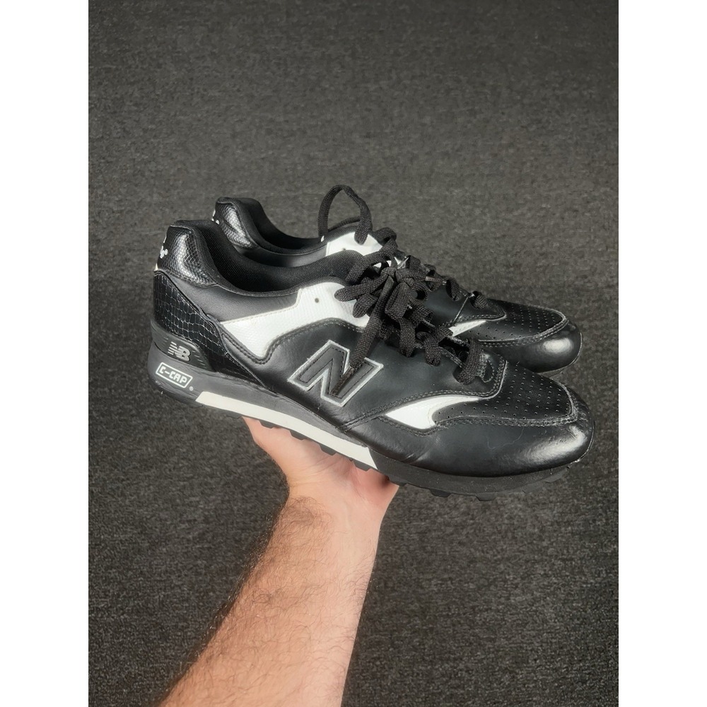 New Balance 577 Shoes Men's 13 Black White Lace Up C-Cap Walking Comfort